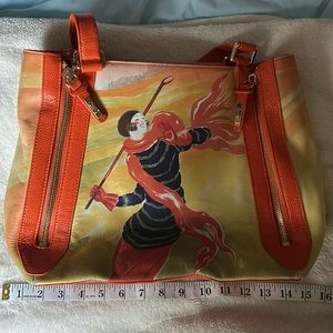 ICON leather handbag art with female golfer/ Cappiello Art print